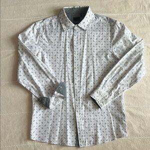 Sahara Club White and Blue Patterned Men's Shirt